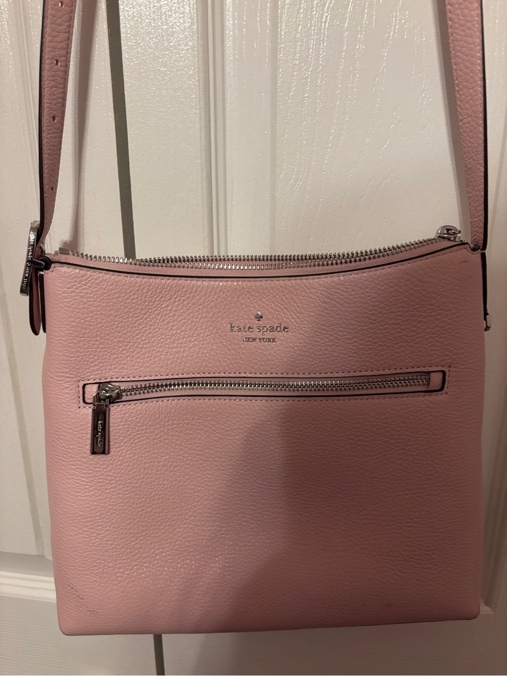 kate spade Pink Pebbled Leather Crossbody Cora Southport